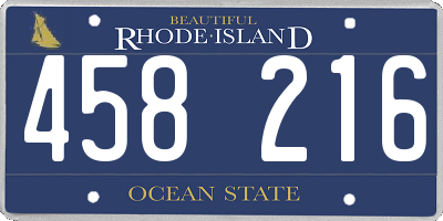 RI license plate 458216