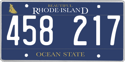 RI license plate 458217