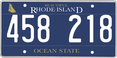 RI license plate 458218