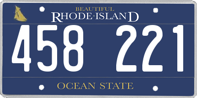 RI license plate 458221