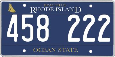 RI license plate 458222
