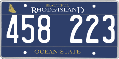 RI license plate 458223