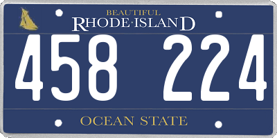 RI license plate 458224