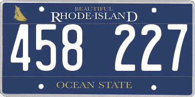 RI license plate 458227