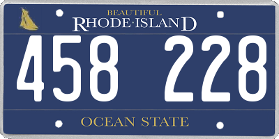 RI license plate 458228