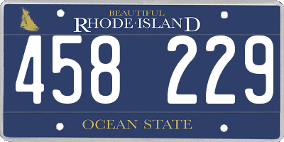 RI license plate 458229