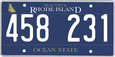 RI license plate 458231