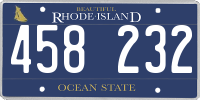 RI license plate 458232