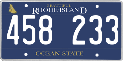 RI license plate 458233