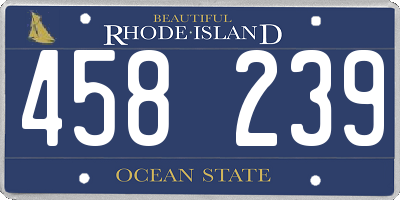 RI license plate 458239