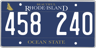 RI license plate 458240