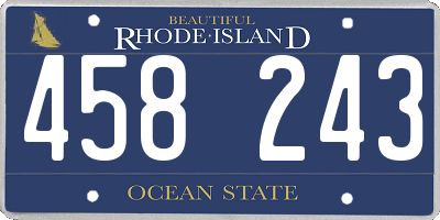 RI license plate 458243
