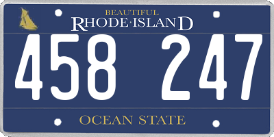 RI license plate 458247