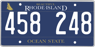 RI license plate 458248