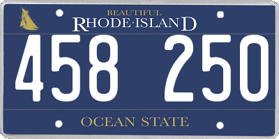 RI license plate 458250