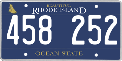 RI license plate 458252