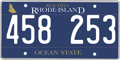 RI license plate 458253