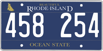 RI license plate 458254