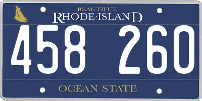 RI license plate 458260