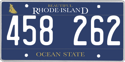 RI license plate 458262