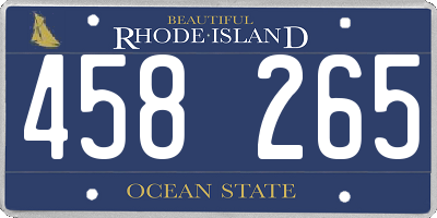 RI license plate 458265