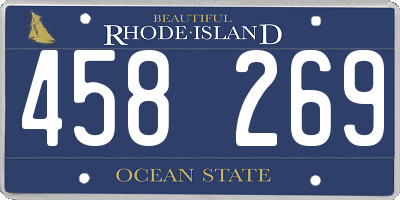 RI license plate 458269