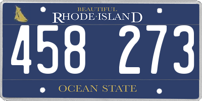RI license plate 458273