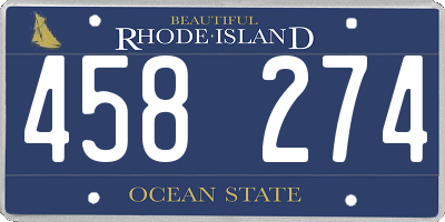 RI license plate 458274