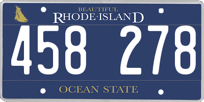 RI license plate 458278