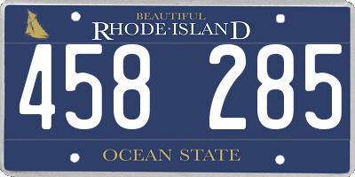 RI license plate 458285