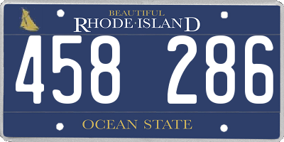 RI license plate 458286