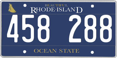 RI license plate 458288