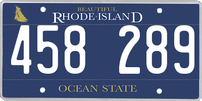 RI license plate 458289