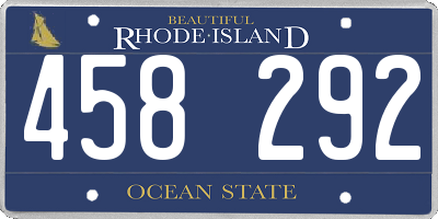 RI license plate 458292