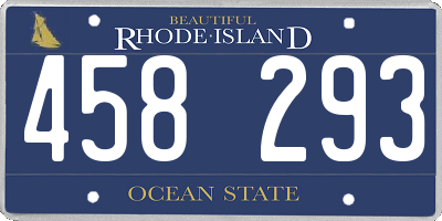 RI license plate 458293