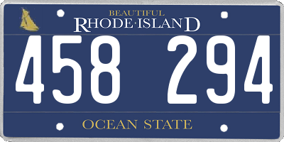 RI license plate 458294