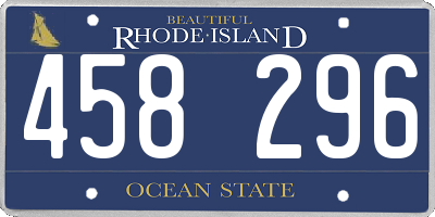 RI license plate 458296