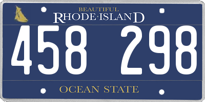 RI license plate 458298