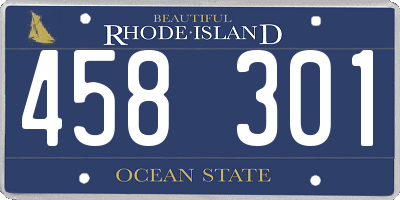 RI license plate 458301