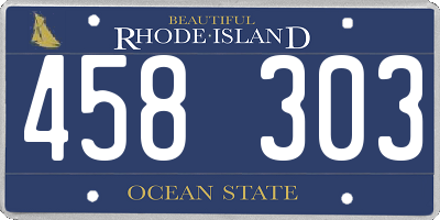 RI license plate 458303