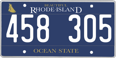 RI license plate 458305