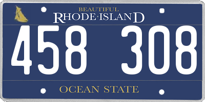 RI license plate 458308