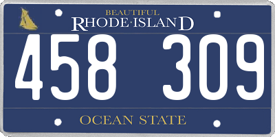 RI license plate 458309