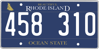RI license plate 458310