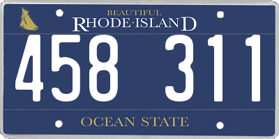 RI license plate 458311