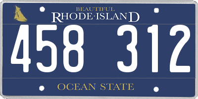 RI license plate 458312