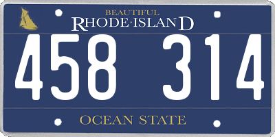 RI license plate 458314
