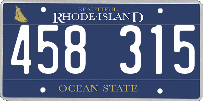 RI license plate 458315