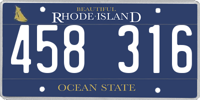 RI license plate 458316
