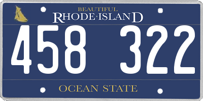 RI license plate 458322